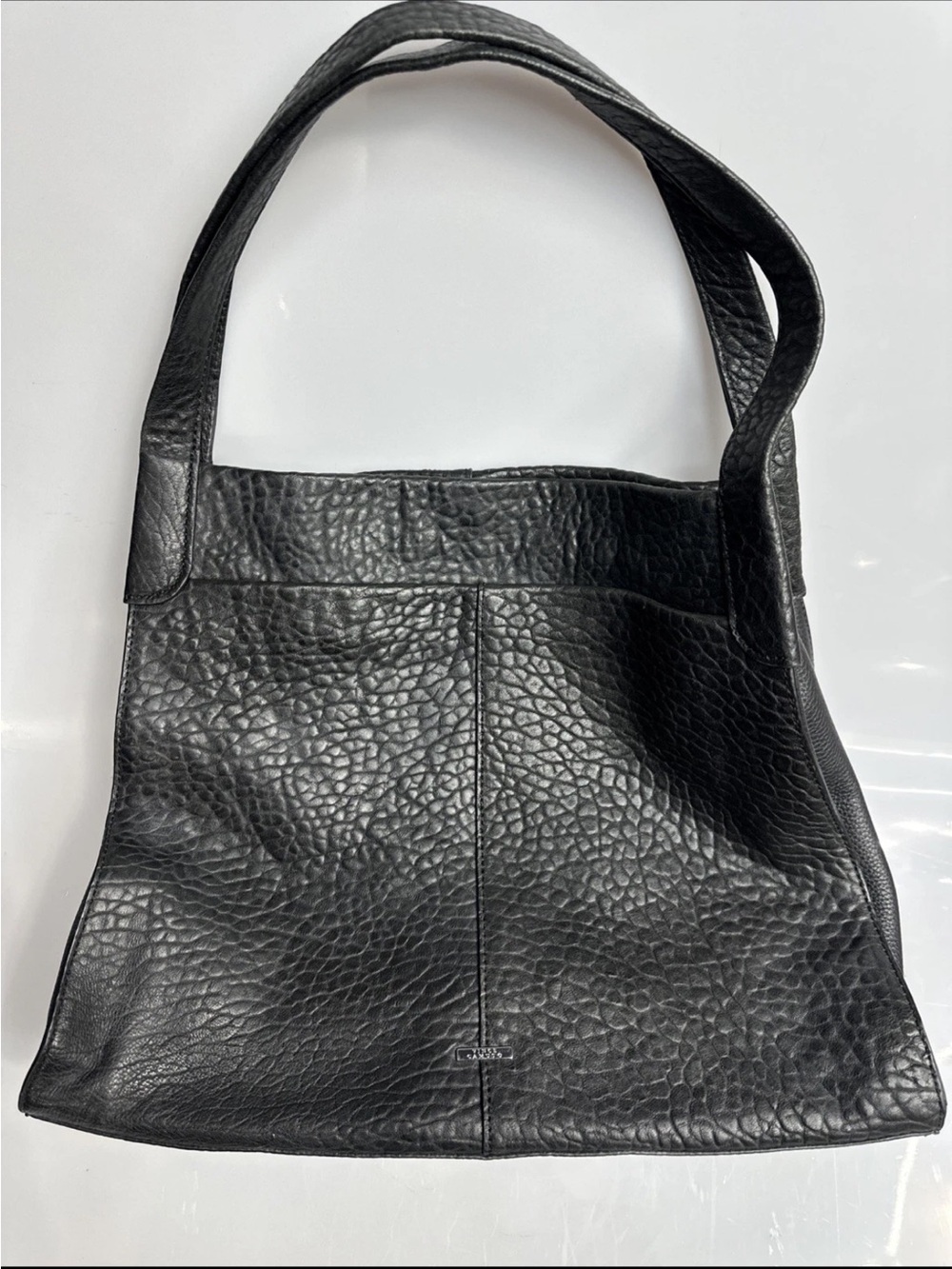 Vince Camuto Black Pebbled Leather Shoulder Bag